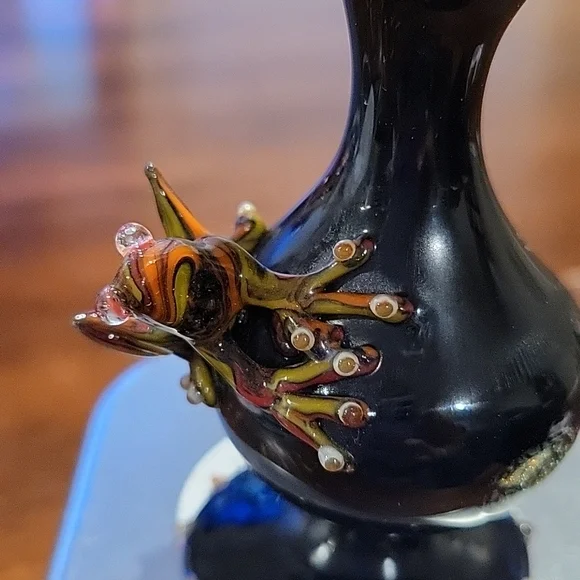 Blown glass perfume vial with frog 🐸 - Picture 2 of 6